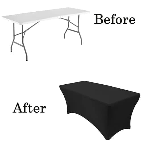 WGCTEK Folding Table 6ft | Portable Fold-in-Half Utility Table with Cloth for Party, Camping, Picnic, Banquet, Card, Wedding, Kitchen, BBQ - White thumbnail 3