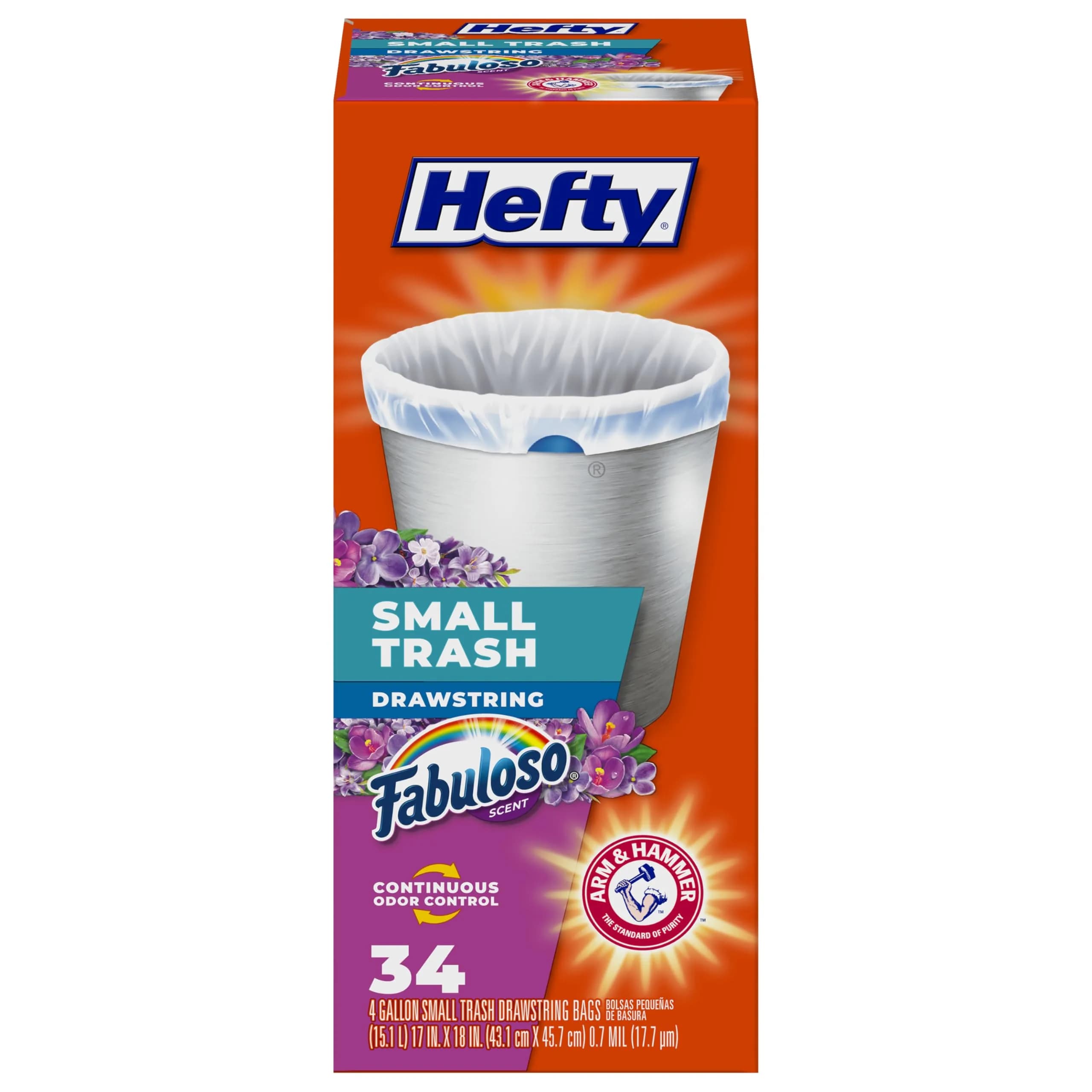 HEFTY Scented Drawstring Plastic Bags (200 Count, 13 Gallon) | Odor Control for Kitchen & Party - main product image