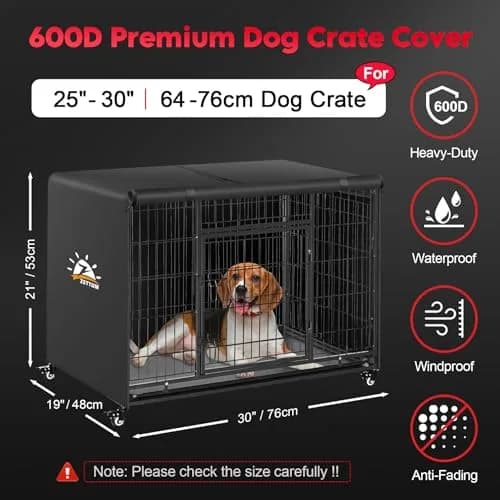 Zettum Dog Crate Cover 30 Inch | Waterproof Heavy Duty Kennel Cover for Small Dogs thumbnail 2