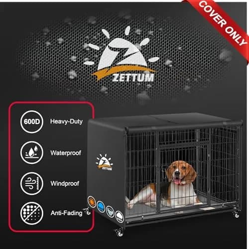 Zettum Dog Crate Cover 48 Inch | Waterproof Heavy Duty Kennel Cover for Medium Dogs thumbnail 4