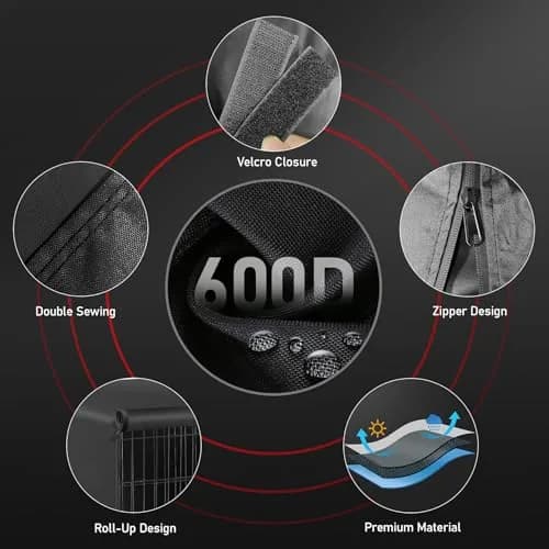Zettum Dog Crate Cover 48 Inch | Waterproof Heavy Duty Kennel Cover for Medium Dogs thumbnail 5
