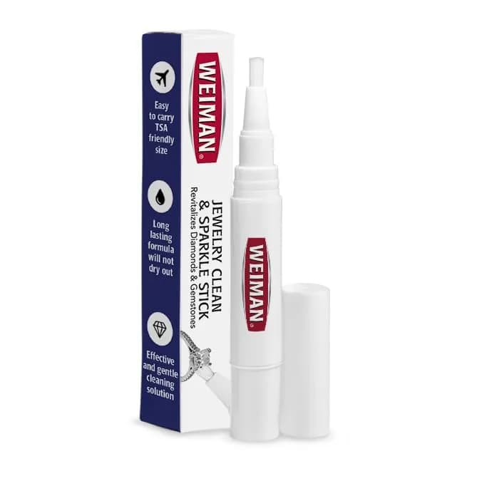 Weiman Jewelry Cleaner & Sparkle Stick - Portable On-The-Go Cleaning for Diamond Engagement Rings, Wedding Rings, Gemstones, Necklaces, Earrings, Bracelets (1-Pack)