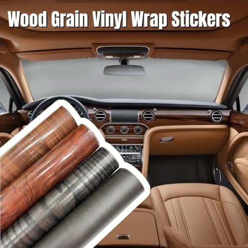 GreceYou Wood Grain Vinyl Wrap Sticker Decal Car Interior Wraps 40x100cm | Waterproof Self-Adhesive DIY Film thumbnail 2