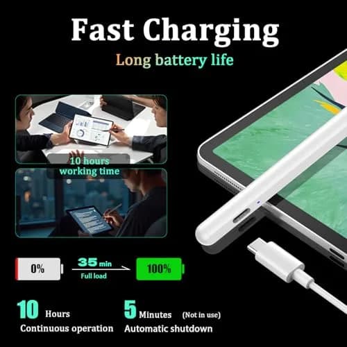 CMARS Stylus Pen for Android/Samsung A11+/A9+ | Double Tap, USB-C Charge, Magnetic Tips thumbnail 3