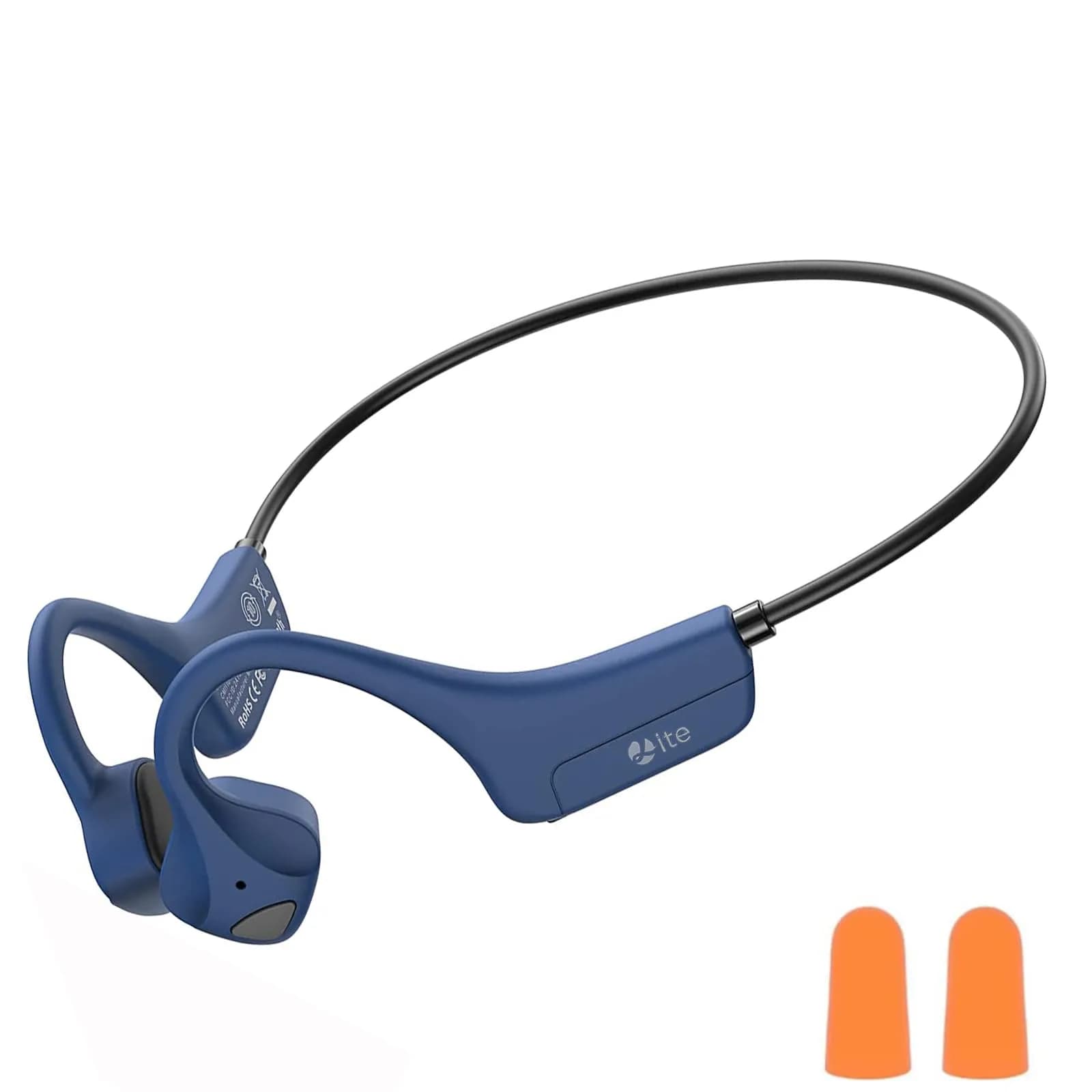 YouthWhisper Open Ear Bone Conduction Headphones Navy Blue | Bluetooth 5.0, IP65 Waterproof, 8-Hour Battery — Navy blue