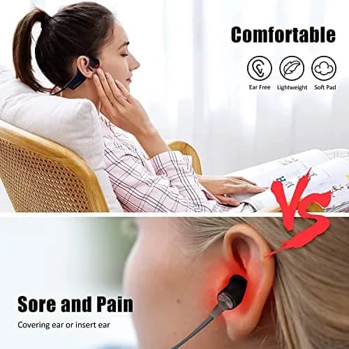 YouthWhisper Open Ear Bone Conduction Headphones Navy Blue | Bluetooth 5.0, IP65 Waterproof, 8-Hour Battery thumbnail 3