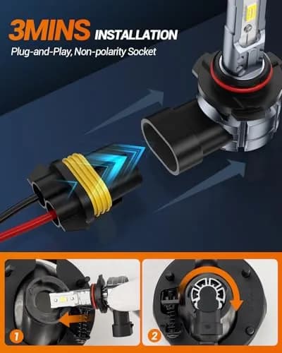 SEALIGHT S2S H13 H10 LED Fog Light Bulbs Combo, 9008+9145, 6500K White | Wide View & Fog Performance thumbnail 7