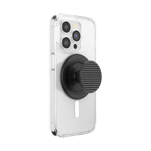 PopSockets Phone Grip for MagSafe | Magnetic Holder & Stand, Black Knurl, Aluminum & Polycarbonate, Universal thumbnail 1