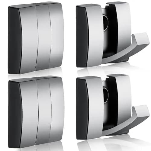 Queekay Storage Hook 4 pcs | Heavy Duty Aluminum Wall Hooks for Bathroom & Closet thumbnail 1