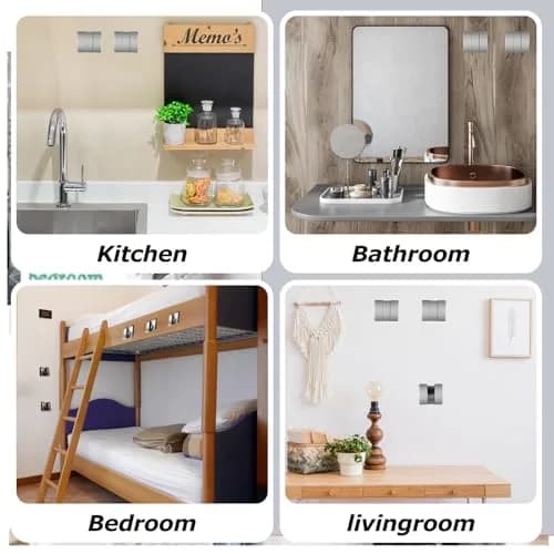 Queekay Storage Hook 4 pcs | Heavy Duty Aluminum Wall Hooks for Bathroom & Closet thumbnail 4