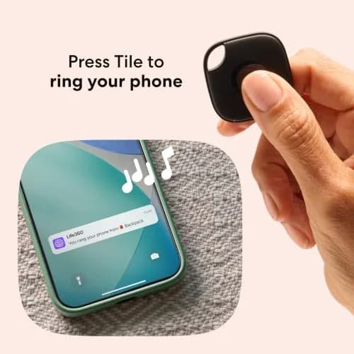 Life360 Tile Starter Pack - Bluetooth Trackers for Keys, Wallets & More | Phone Finder & SOS (2-Pack, Black Mate/Slim) thumbnail 4