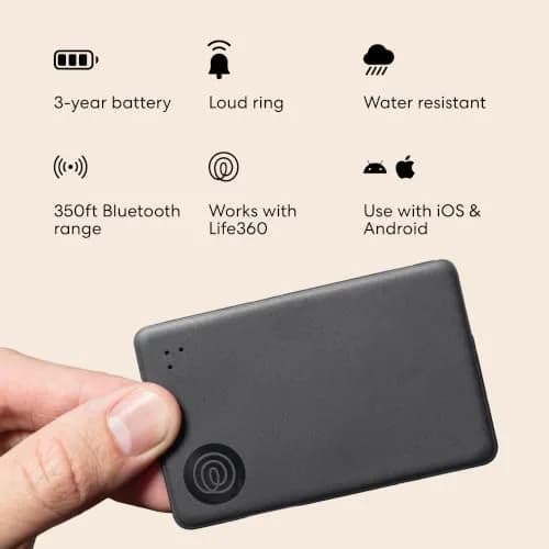 Life360 Tile Starter Pack - Bluetooth Trackers for Keys, Wallets & More | Phone Finder & SOS (2-Pack, Black Mate/Slim) thumbnail 6