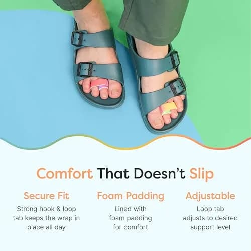ZenToes Hammer Toe Straightener & Broken Toe Splint Wraps, 4 Ct | Soft Fabric Support for Middle Toes thumbnail 4