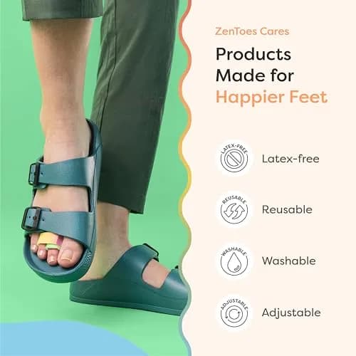 ZenToes Hammer Toe Straightener & Broken Toe Splint Wraps, 4 Ct | Soft Fabric Support for Middle Toes thumbnail 7