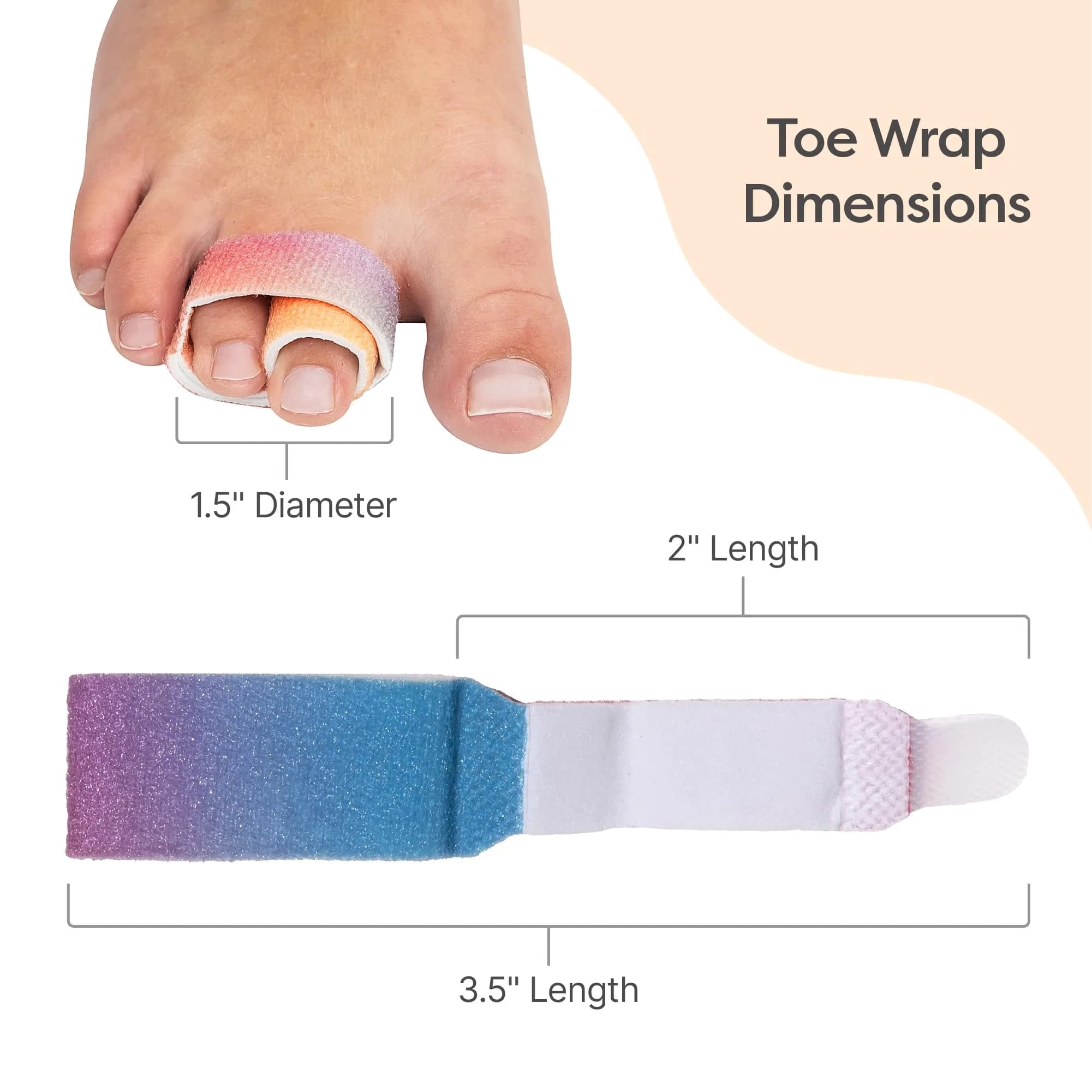 ZenToes Hammer Toe Straightener & Broken Toe Splint Wraps, 4 Ct | Soft Fabric Support for Middle Toes - view 9