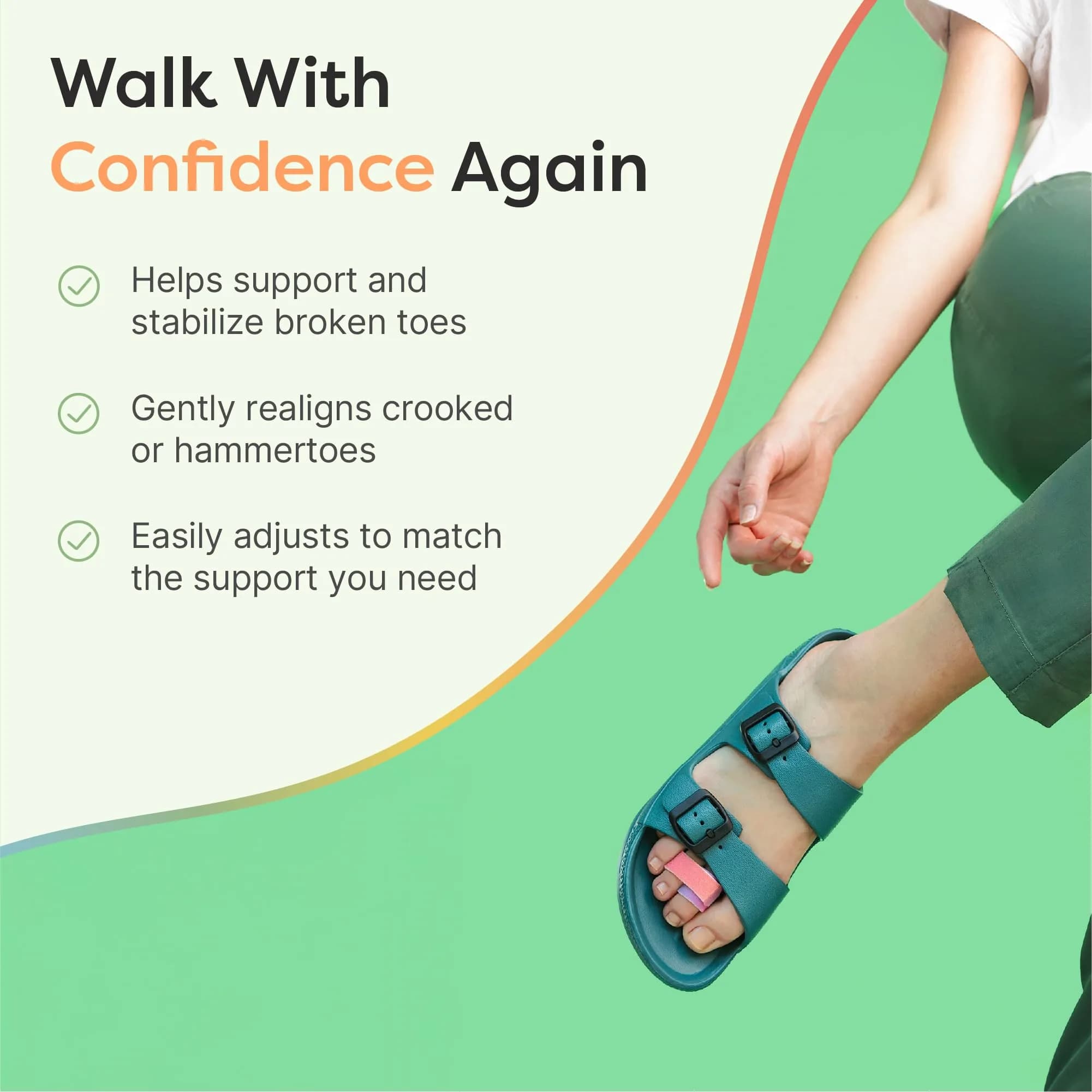ZenToes ZenRainbow Original Support Hammer Toe Straightener & Buddy Wraps, OSFM (4 Count) - view 2