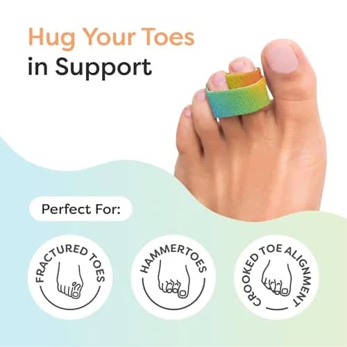 ZenToes Hammer Toe Straightener & Broken Toe Splint Wraps, 4 Ct | Soft Fabric Support for Middle Toes thumbnail 3