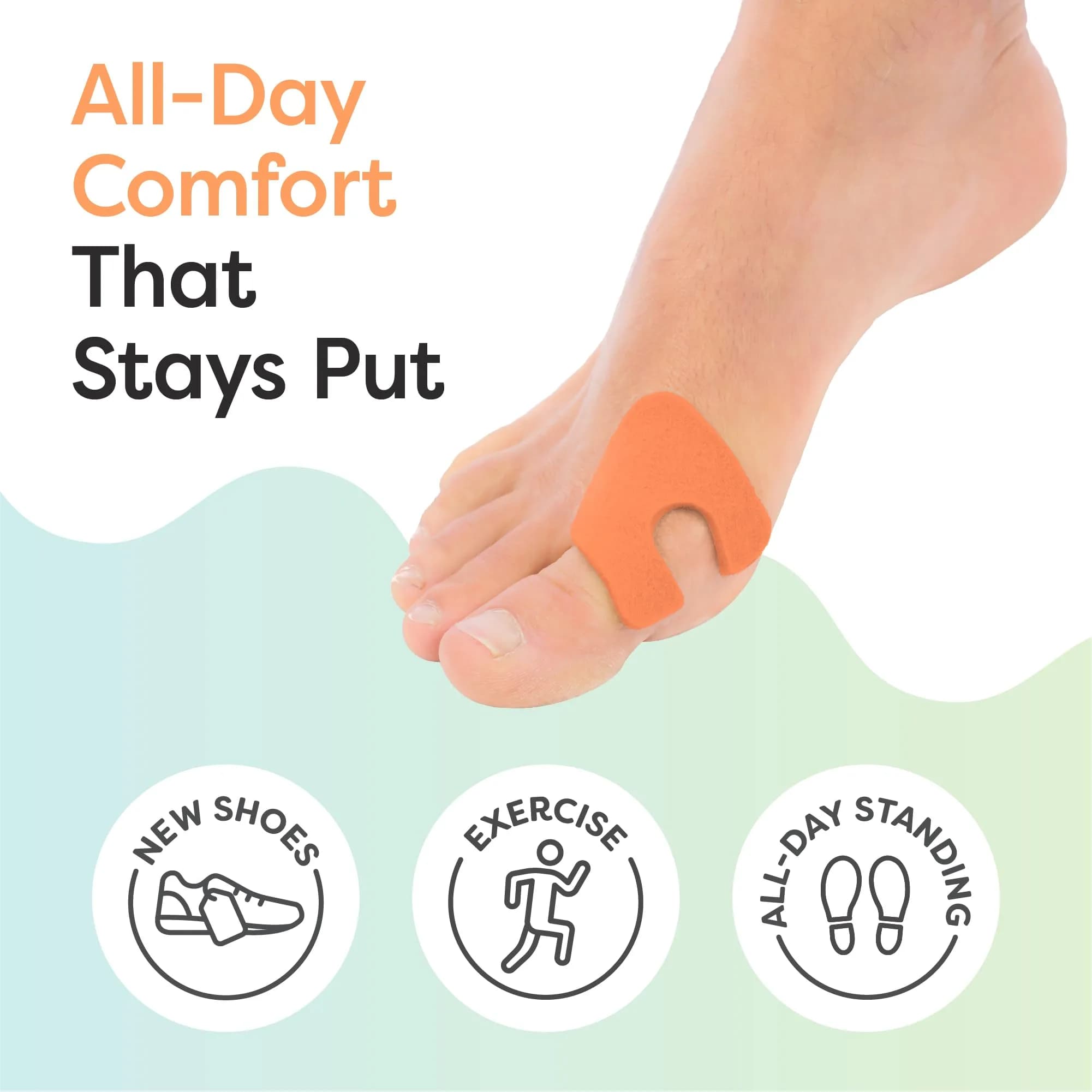 ZenToes U-Shaped Felt Callus Pads 18 Count | Cushioning for Foot Pain Relief - view 2