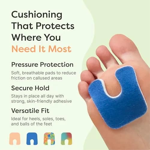 ZenToes U-Shaped Felt Callus Pads 18 Count | Cushioning for Foot Pain Relief thumbnail 3