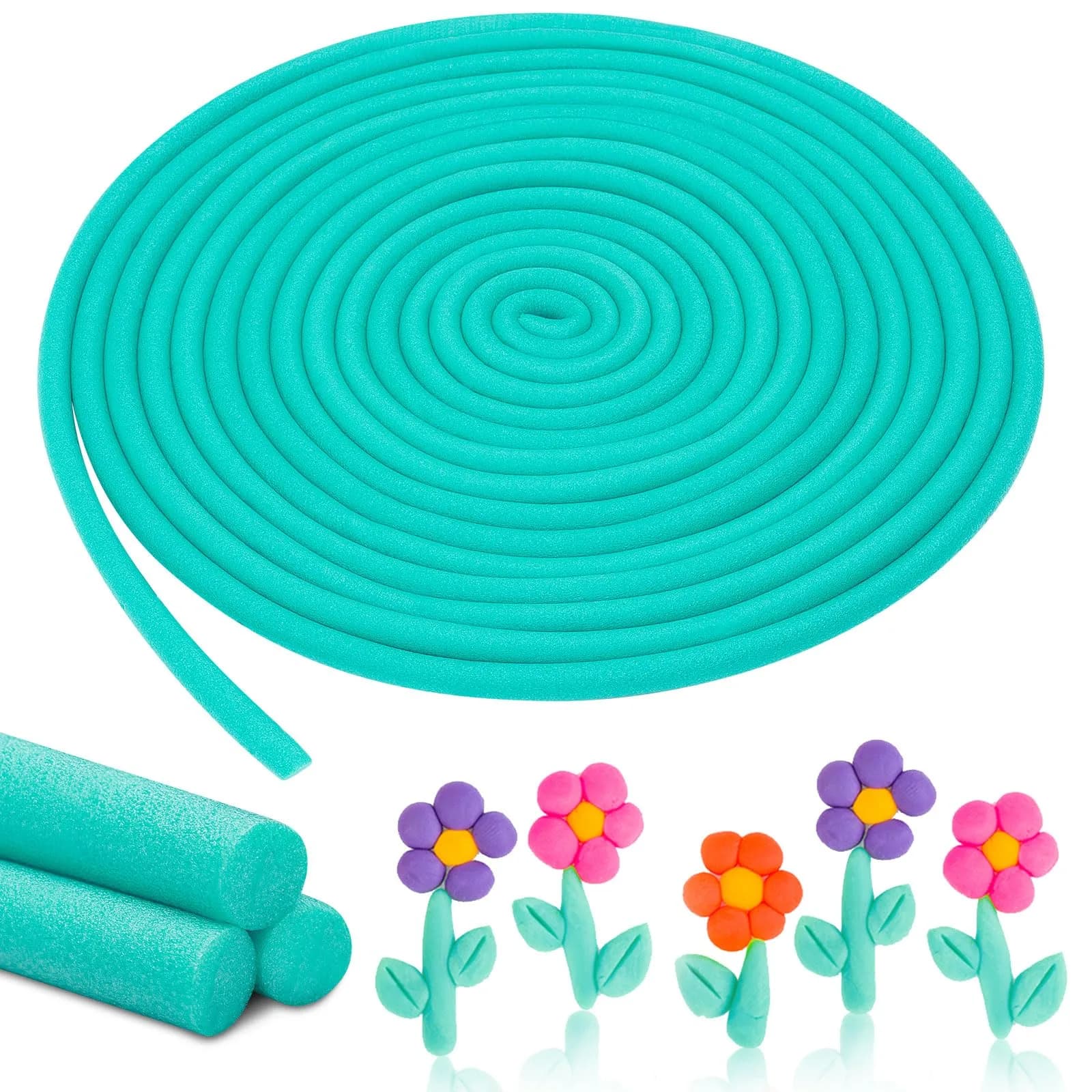 Frienda 5/8 Inch x 40 Ft Green Foam Noodles for Crafts | Versatile Pool Noodles Foam Tubes for Modeling & DIY Arts