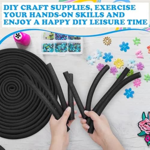 Frienda Black Foam Noodles for Crafts 12.2m (40 Ft) | Versatile Pool Noodles for Modeling and DIY Arts thumbnail 4