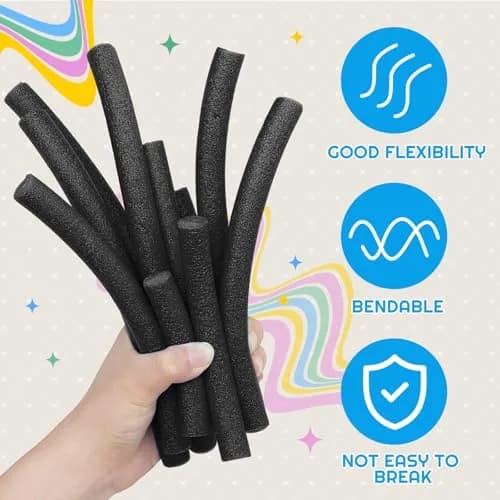 Frienda Black Foam Noodles for Crafts 12.2m (40 Ft) | Versatile Pool Noodles for Modeling and DIY Arts thumbnail 3