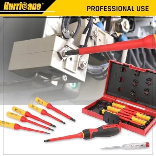 HURRICANE 13 Piece 1000V Insulated Electrician Screwdriver Set | Cr-V Magnetic Tips for Professional & Home Repair thumbnail 6