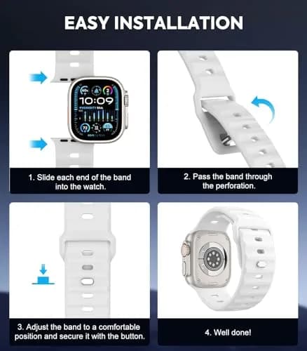 MoKo Ocean Band Compatible with Apple Watch 42/44/45/46/49mm | Waterproof Silicone Sport Strap thumbnail 6