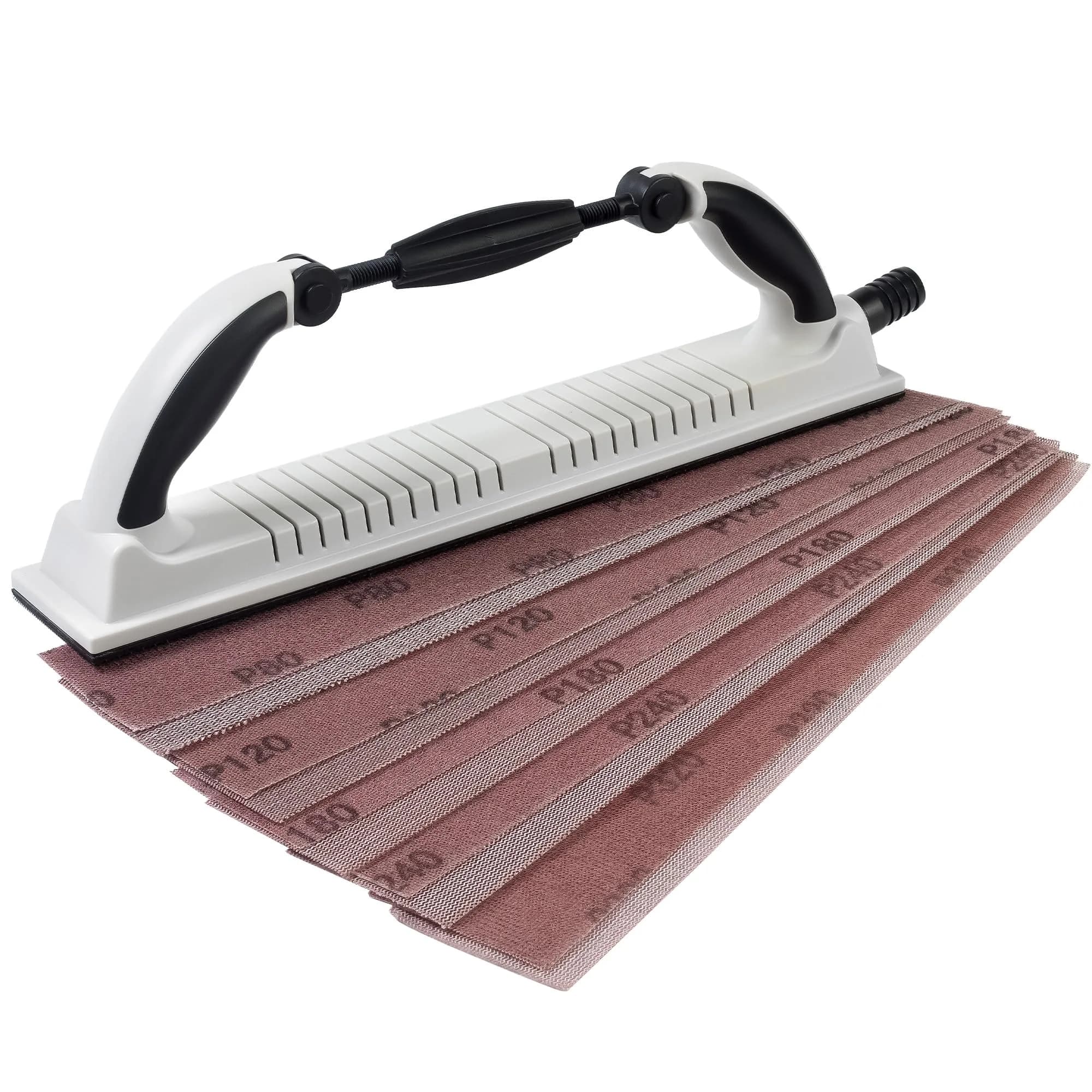 S SATC Adjustable Radius Longboard Sanding Block 70mm x 400mm (2.75" x 15.75") with 10pc Mesh Sandpaper | Flexible Auto Body & Woodworking Tool