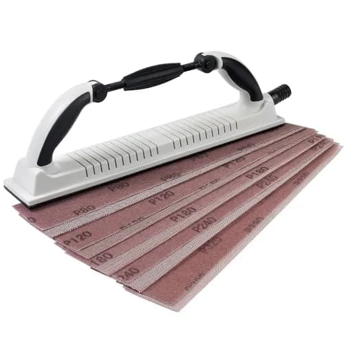 S SATC Adjustable Radius Longboard Sanding Block 70mm x 400mm (2.75" x 15.75") with 10pc Mesh Sandpaper | Flexible Auto Body & Woodworking Tool thumbnail 1