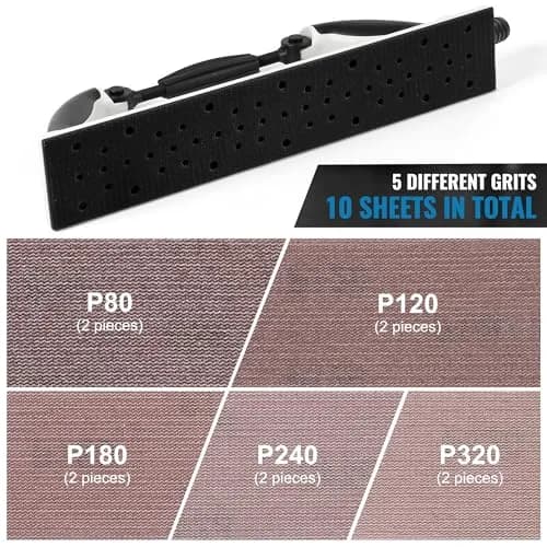 S SATC Adjustable Radius Longboard Sanding Block 70mm x 400mm (2.75" x 15.75") with 10pc Mesh Sandpaper | Flexible Auto Body & Woodworking Tool thumbnail 4