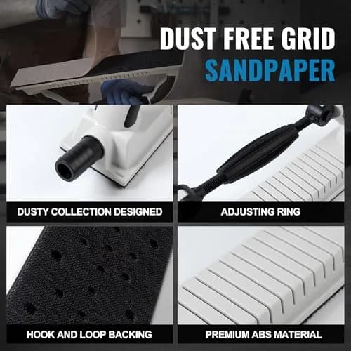 S SATC Adjustable Radius Longboard Sanding Block 70mm x 400mm (2.75" x 15.75") with 10pc Mesh Sandpaper | Flexible Auto Body & Woodworking Tool thumbnail 5
