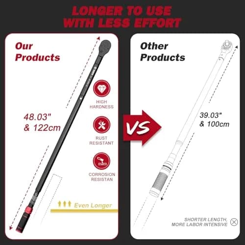 VANPO 3/4-Inch Drive Click Torque Wrench 200-1000 ft‑lb Heavy Duty | Precision Industrial Tool thumbnail 3