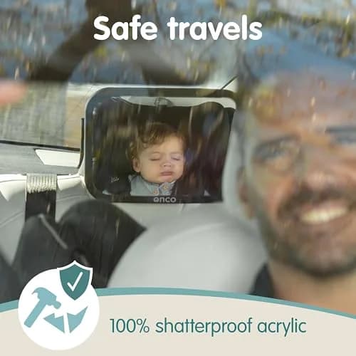 Onco Baby Car Mirror for Fixed Headrests - Tesla-Compatible Non-Slip Mirror | 23.4cm x 17.3cm thumbnail 5