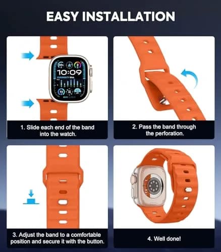 MoKo Ocean Band Compatible with Apple Watch 42/44/45/46/49mm | Waterproof Silicone Sport Strap thumbnail 6
