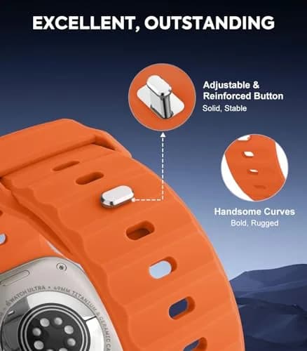 MoKo Ocean Band Compatible with Apple Watch 42/44/45/46/49mm | Waterproof Silicone Sport Strap thumbnail 3