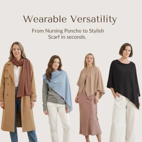 Konssy Rayon Made from Bamboo Nursing Cover for Breastfeeding, 156 g (5.5 oz) | Breathable & Stretchy for 360° Privacy thumbnail 5
