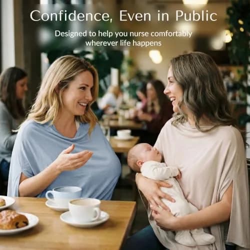 Konssy Rayon Made from Bamboo Nursing Cover for Breastfeeding, 156 g (5.5 oz) | Breathable & Stretchy for 360° Privacy thumbnail 6