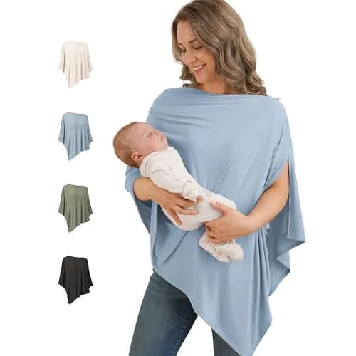Konssy Rayon Made from Bamboo Nursing Cover for Breastfeeding, 156 g (5.5 oz) | Breathable & Stretchy for 360° Privacy thumbnail 1