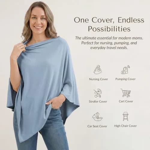 Konssy Rayon Made from Bamboo Nursing Cover for Breastfeeding, 156 g (5.5 oz) | Breathable & Stretchy for 360° Privacy thumbnail 2