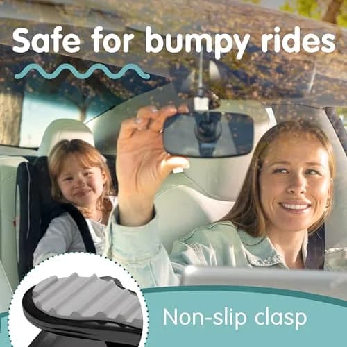 Onco Baby Car Mirror for Forward Facing Seats | Clip-On Shatterproof Convex Mirror thumbnail 4