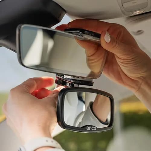 Onco Baby Car Mirror for Forward Facing Seats | Clip-On Shatterproof Convex Mirror thumbnail 7