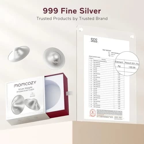 Momcozy 999 Silver Nursing Cups Regular Size | Perforated Design for Postpartum Healing thumbnail 4