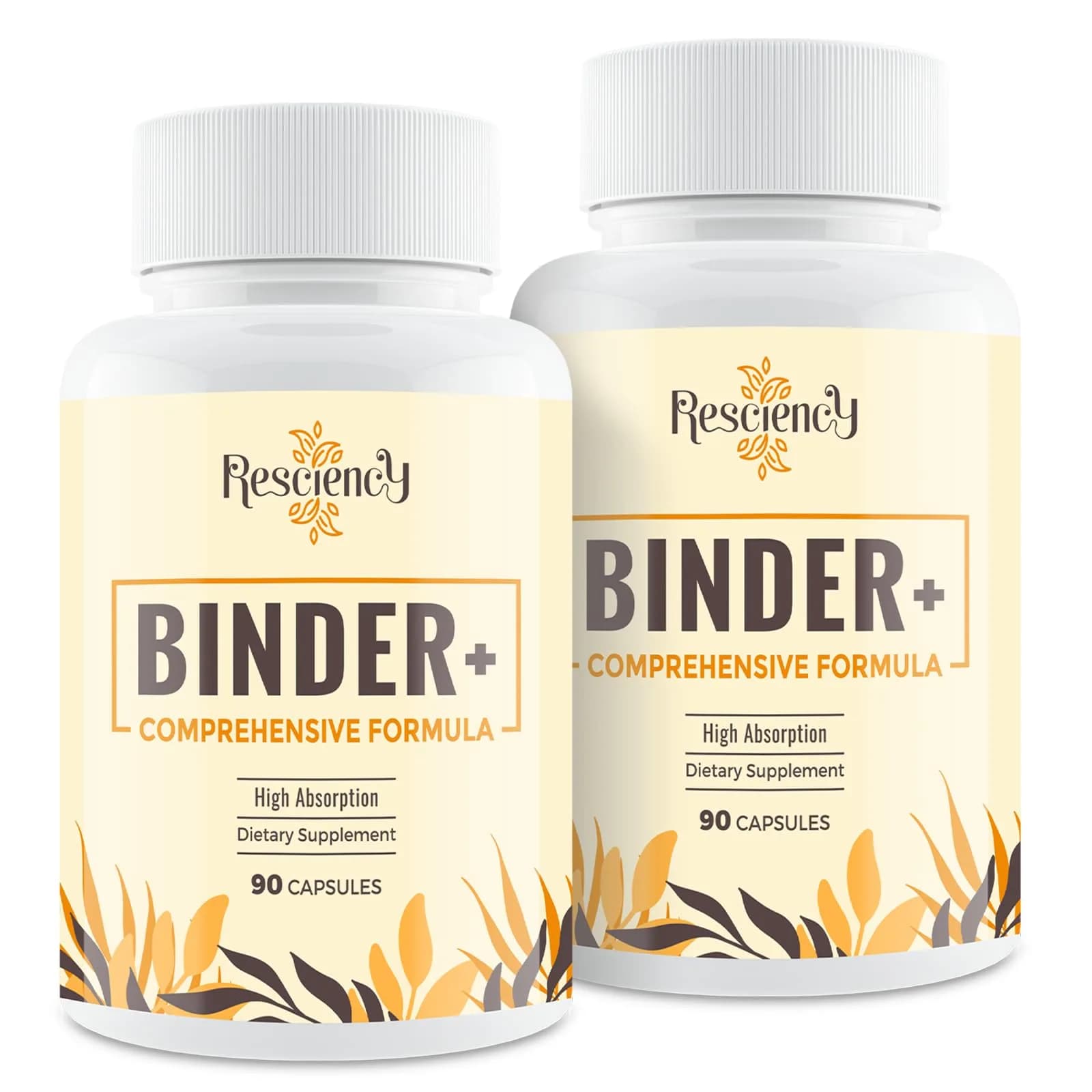 Resciency Detox Binder Supplement - Activated Charcoal, Zeolite, Bentonite Clay | Liver & Gut Support, Max Absorption, 90 Count (Pack of 2)