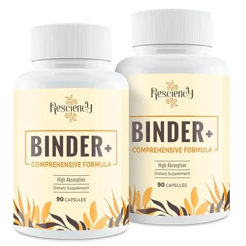 Resciency Detox Binder Supplement - Activated Charcoal, Zeolite, Bentonite Clay | Liver & Gut Support, Max Absorption, 90 Count (Pack of 2) thumbnail 1