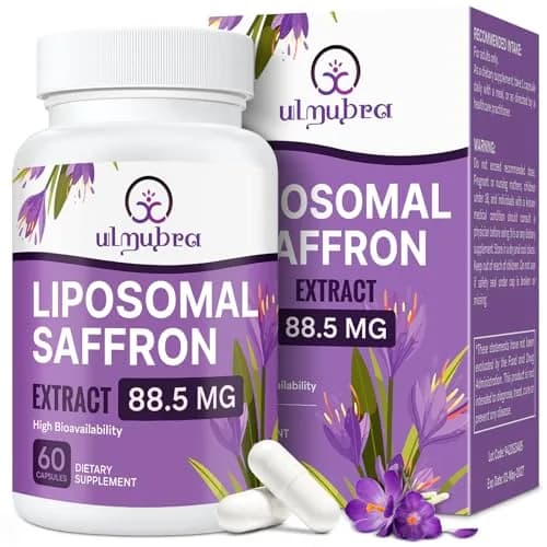 Ulmubra Liposomal Saffron Supplements 88.5 mg | Maximum Absorption for Mood, Energy & Vision - 60 Vegan Capsules thumbnail 1