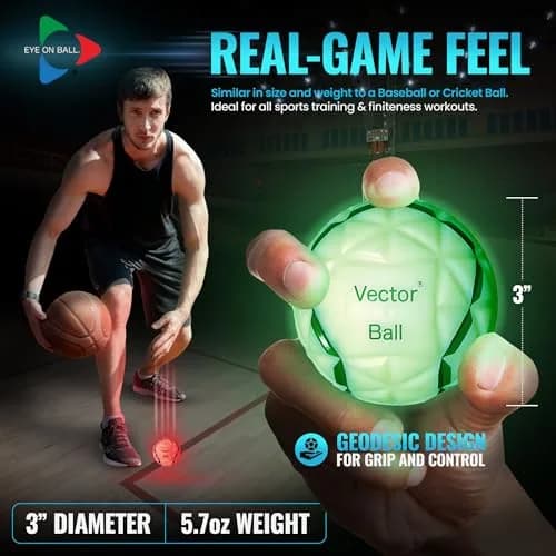 Eye On Ball Vector Ball S Neuro-Visual Reaction Ball 7.6cm (3") | Improves Sports Quickness, Focus, Agility, Speed, Hand Eye Coordination thumbnail 2