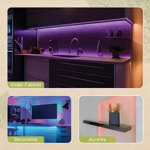 Birch Lighting Multicolor 12" LED Strip Light Kit with Remote | Dimmable, Color Changing, Easy Install thumbnail 6