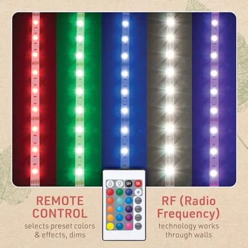 Birch Lighting Multicolor 12" LED Strip Light Kit with Remote | Dimmable, Color Changing, Easy Install thumbnail 2