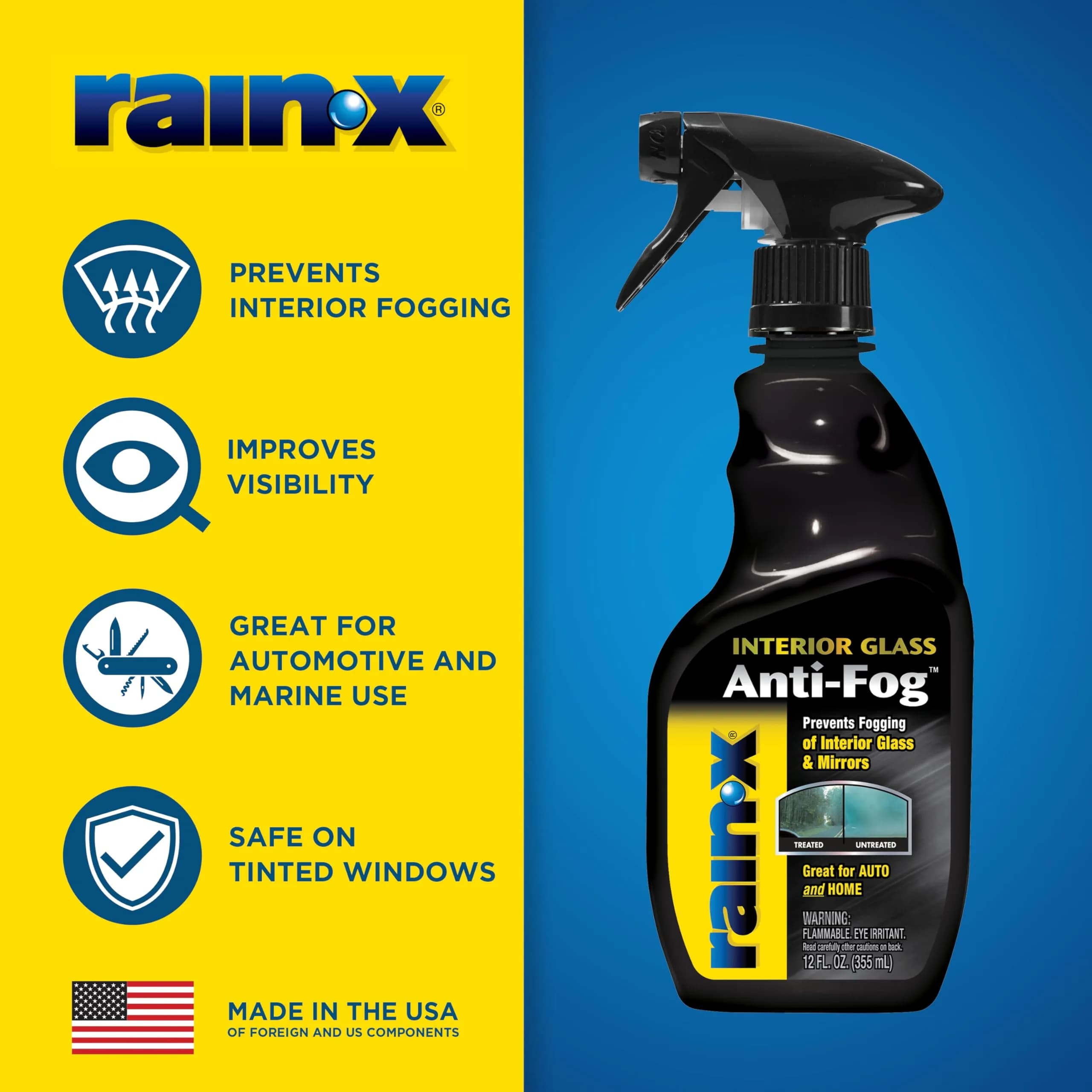 Rain-X Interior Glass Anti-Fog Spray 24 fl oz (710 ml) | Prevents Fogging on Interior Glass and Mirrors - view 2